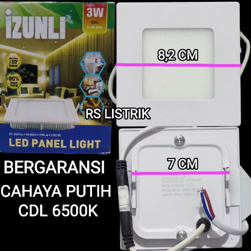 IZUNLI PANEL LED 3W IB KOTAK IN BOW PUTIH CDL 6500K SNI BAGUS