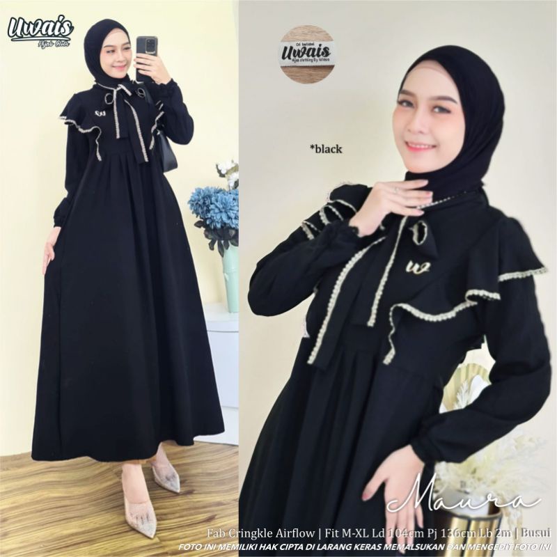 maura dress crinkle airflow ori by uwais