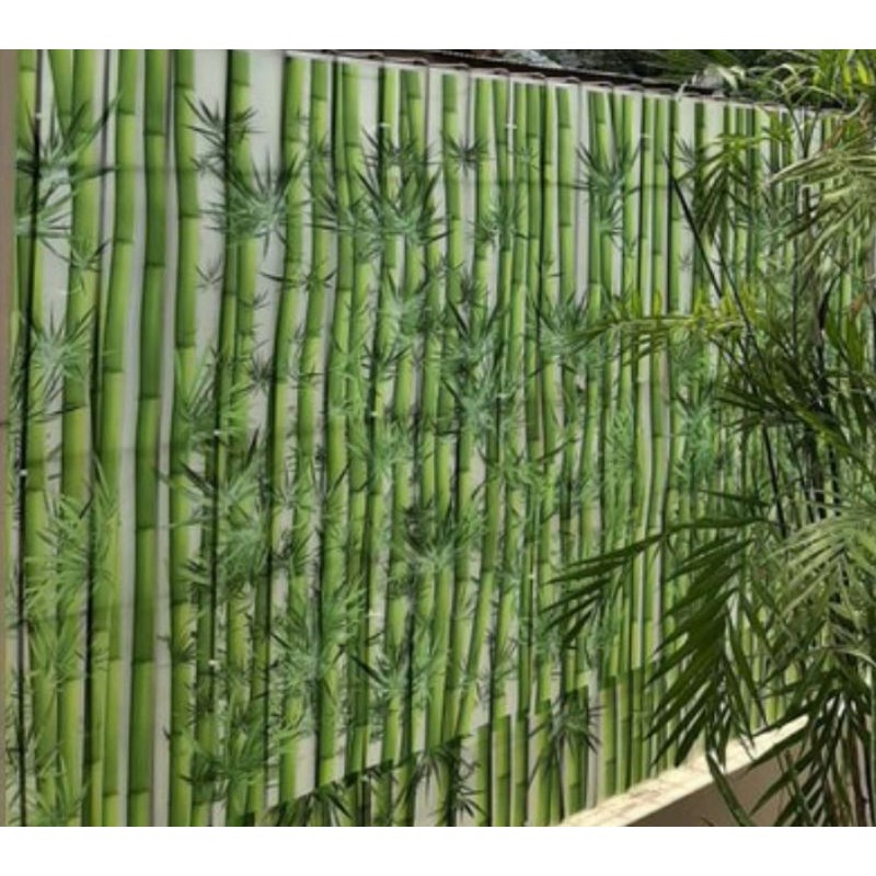 Fiber Plastik Penutup Pagar INNOPLAS Motif BAMBU HIJAU FRESH Meteran