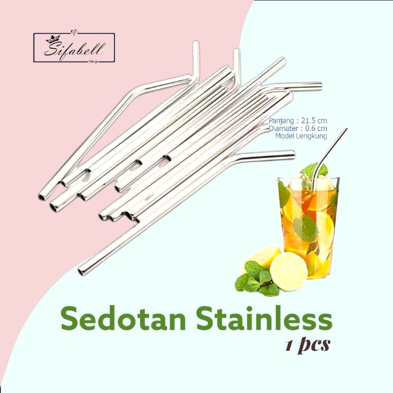 Sedotan Stainless Steel Bengkok Satuan Termurah