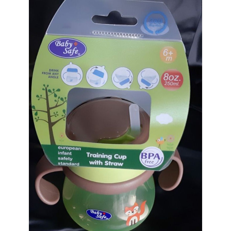 TRAINING CUP WITH STRAW 250ML BABY SAFE JP019