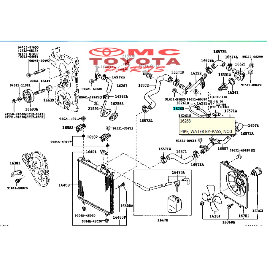 Selang Pipa Pipe Water By Pass Avanza Xenia 16268-BZ020