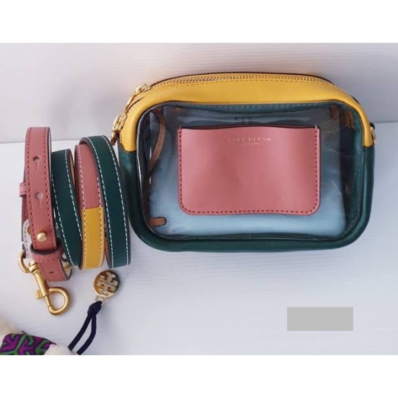 Tory Burch Perry Clear Double Zip Mini Crossbody Bag