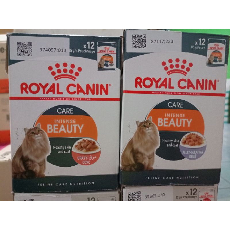 Makanan Kucing Royal Canin Intense Beauty 85 gram paket 12pcs 1dus