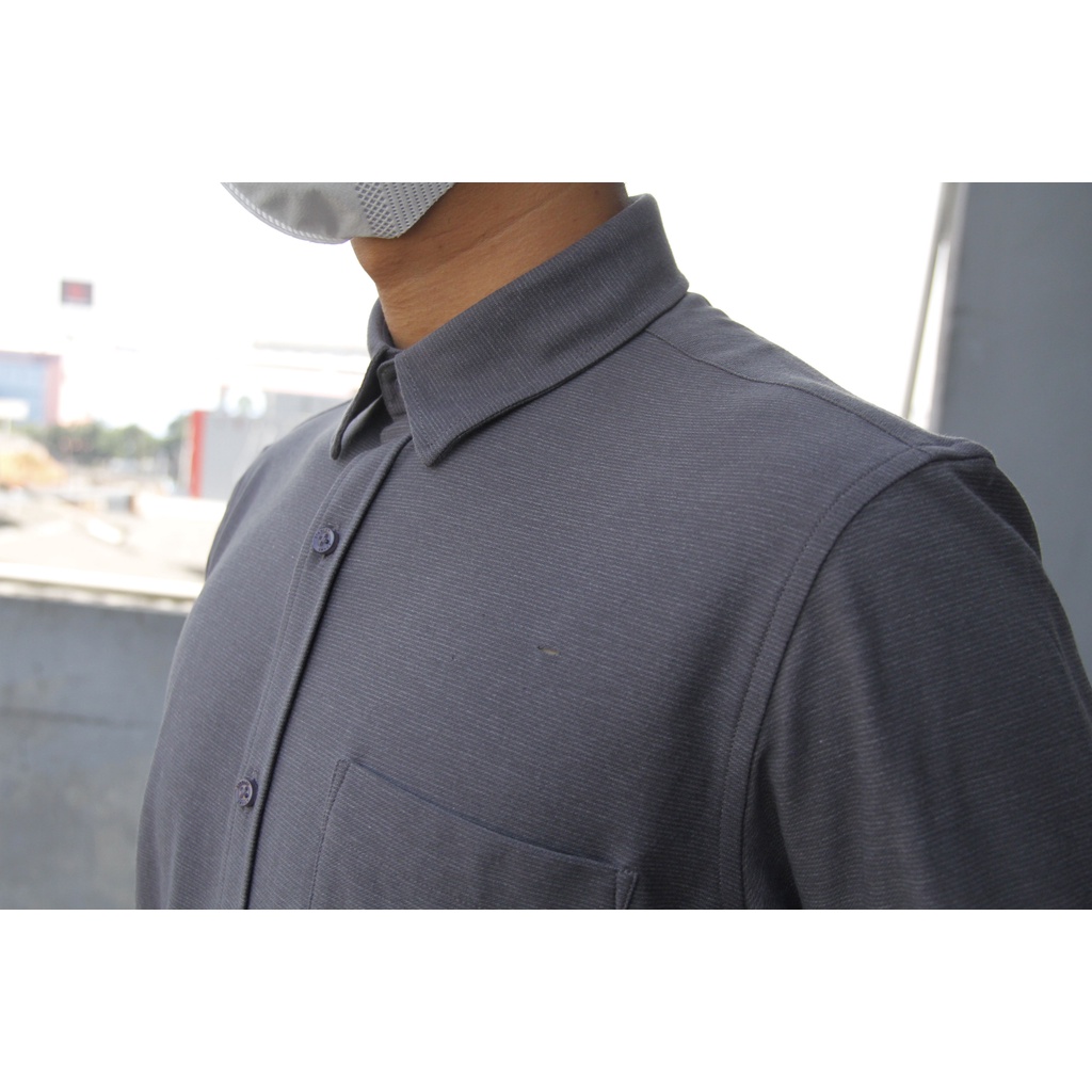 | COD | Kemeja Kerja Pria Formal STANLEY ADAMS Reguler Fit Abu-abu Lengan Panjang Kemaja Kantor 10  | Eazy Move | Hem Pria | Kemeja Pria Original