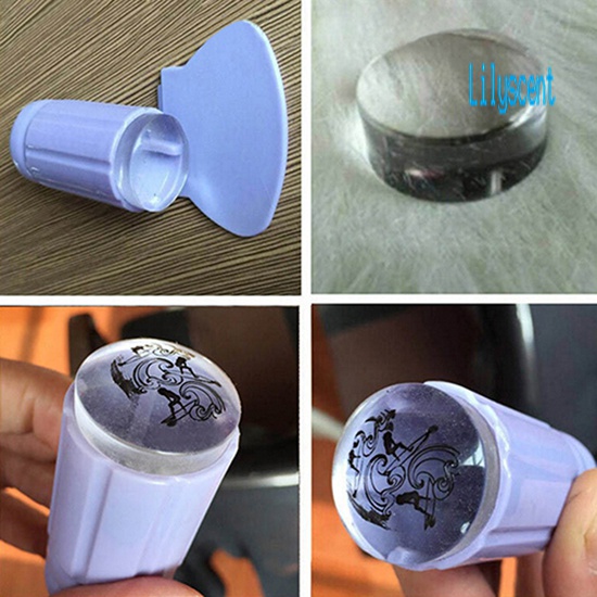 Lily Set Stempel Jelly Transparan + Scraper Untuk Nail Art / Manicure