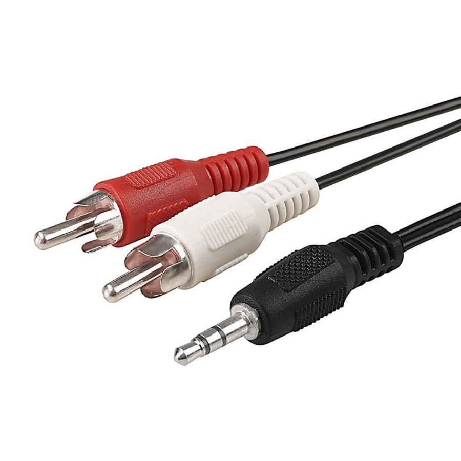 Kabel Aux 2in1 2 in 1 3.5mm to 2 RCA AV Speaker Audio / VIDEO Converter Aux 3.5mm HP android Komputer Laptop Cable Jack