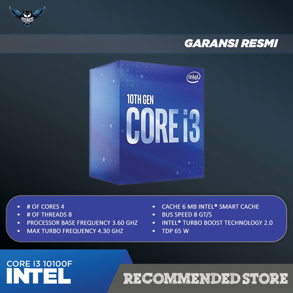 PROCESSOR INTEL CORE I3 10100F BOX 3.6GHz UpTo 4.3GHz LGA1200