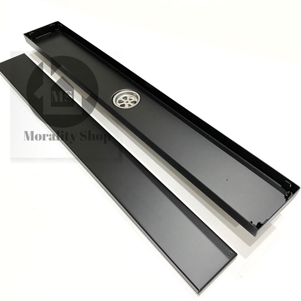 Saringan Got 60cm stainless 304 Tebal HITAM T96 - Floor Drain smart Tile Drain black minimalis
