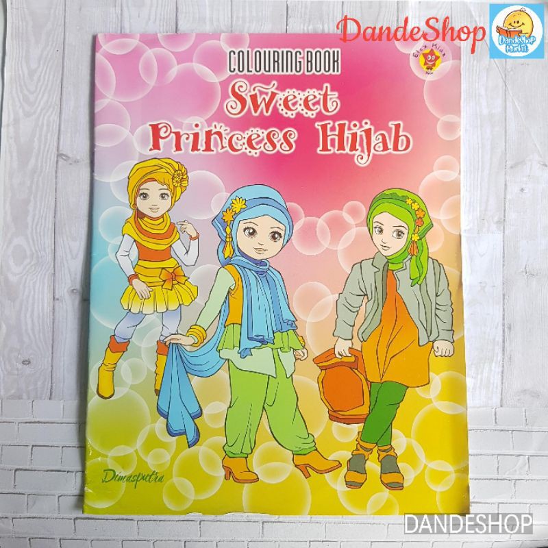Colouring Book Sweet Princess Hijab Buku Mewarnai Anak Shopee Indonesia