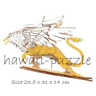 Puzzle 3D DIY bahan kayu model Griffin mainan puzzle edukasi anak (kado &amp; pajangan)