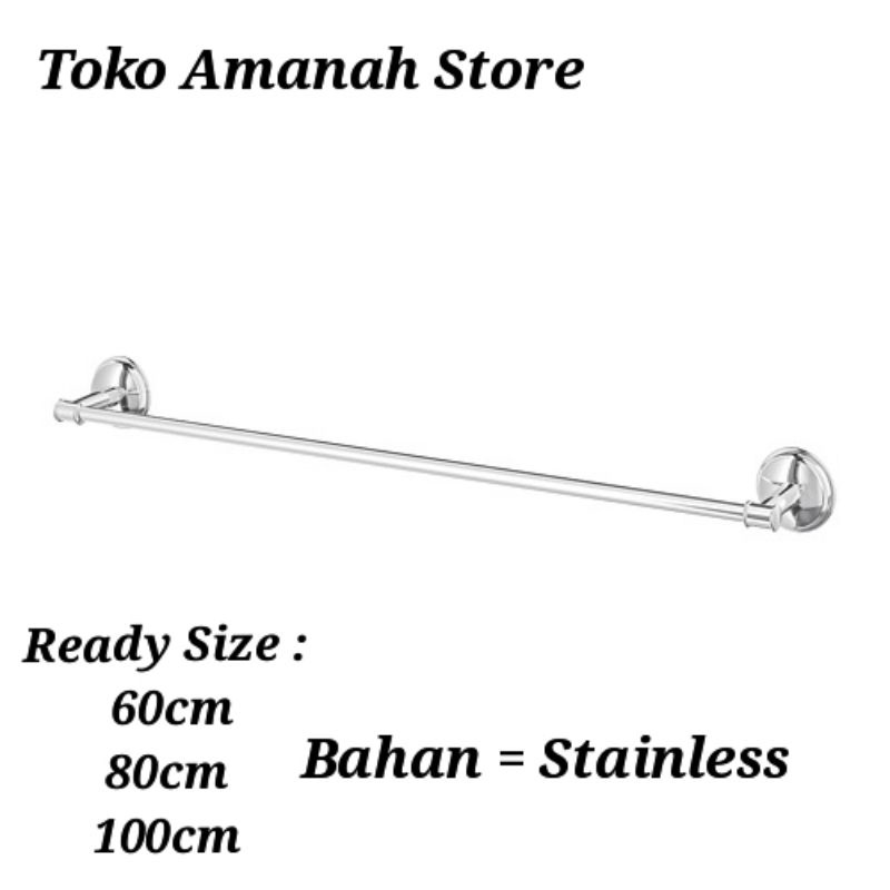 JEMURAN BAJU Ready 120cm 80cm 100cm / Gantungan handuk stenlis anti karat - Jemuran Pakaian kamar mandi dinding tempel