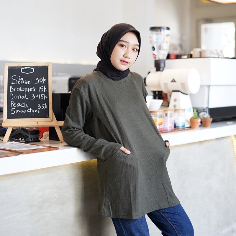 [ BUSUI FISY ] Kaos Polos Menyusui Friendly Lengan Panjang