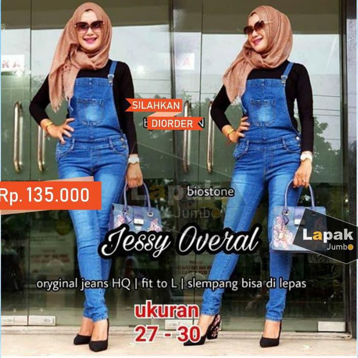 Terpopuler Celana Jeans Panjang Overall Jessy Celana Monyet Cewek Slimfit Skiny - Bio Stone, 28