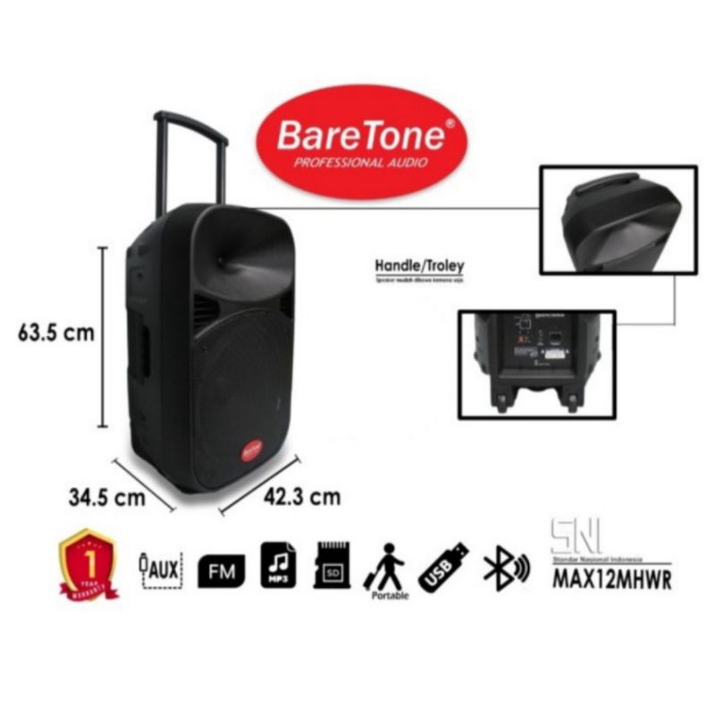 SPEAKER PORTABLE BARETONE MAX12MHWR SPEAKER MEETING 12 INCH ORIGINAL