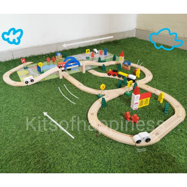 Wooden rail toys mobil kereta jalanan kayu  Shopee Indonesia