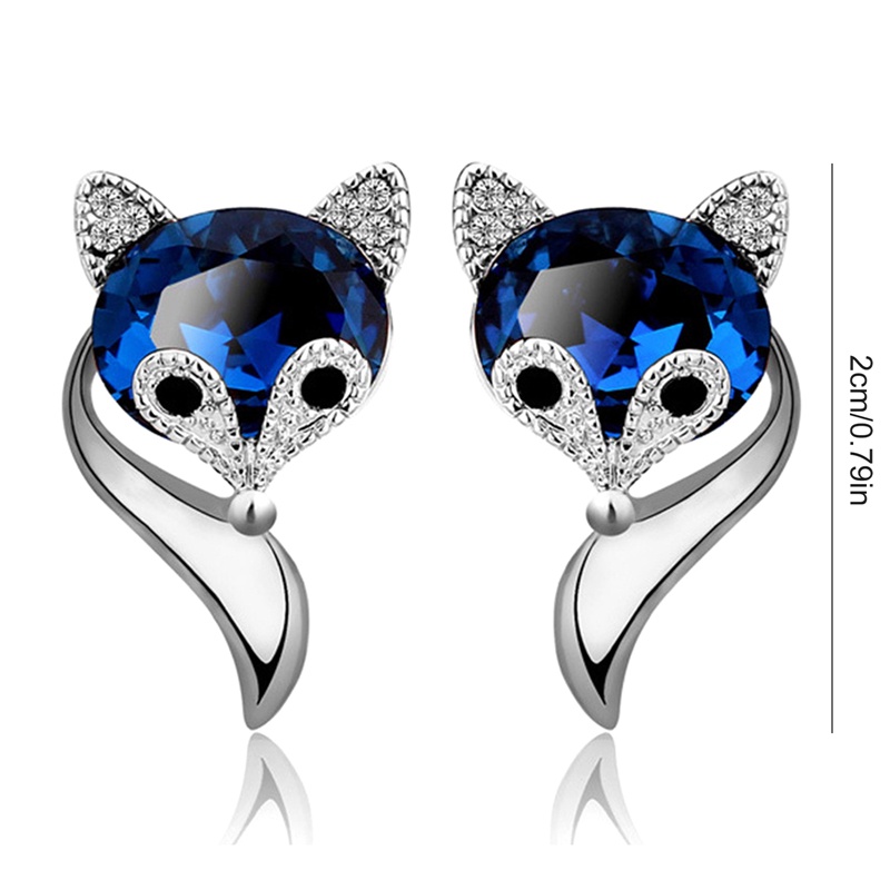 Anting Tusuk Gantung Desain Rubah Hias Kristalzircon High Quality Untuk Wanita