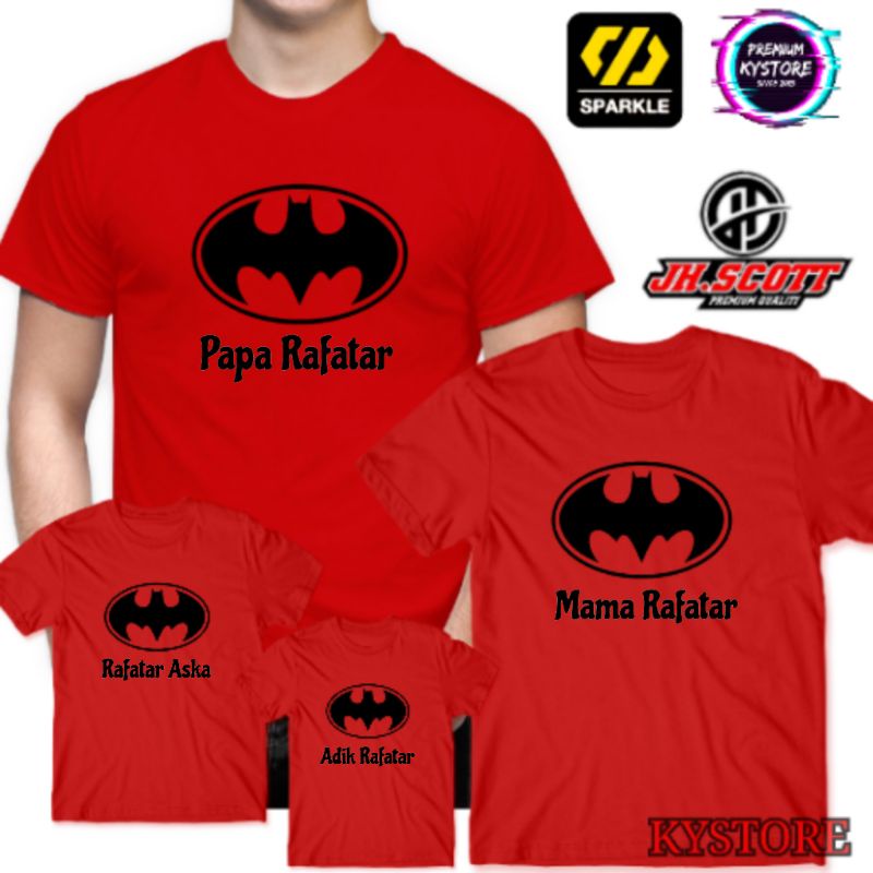 kaos anak dan dewasa superhero atasan pria motif batman cotton combad 30s