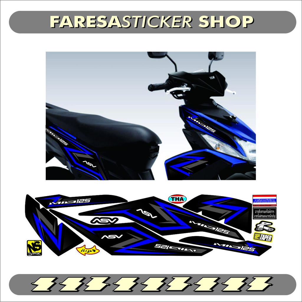 (COD) STICKER STRIPING MIO M3 VARIASI VIRAL 2022 BIRU