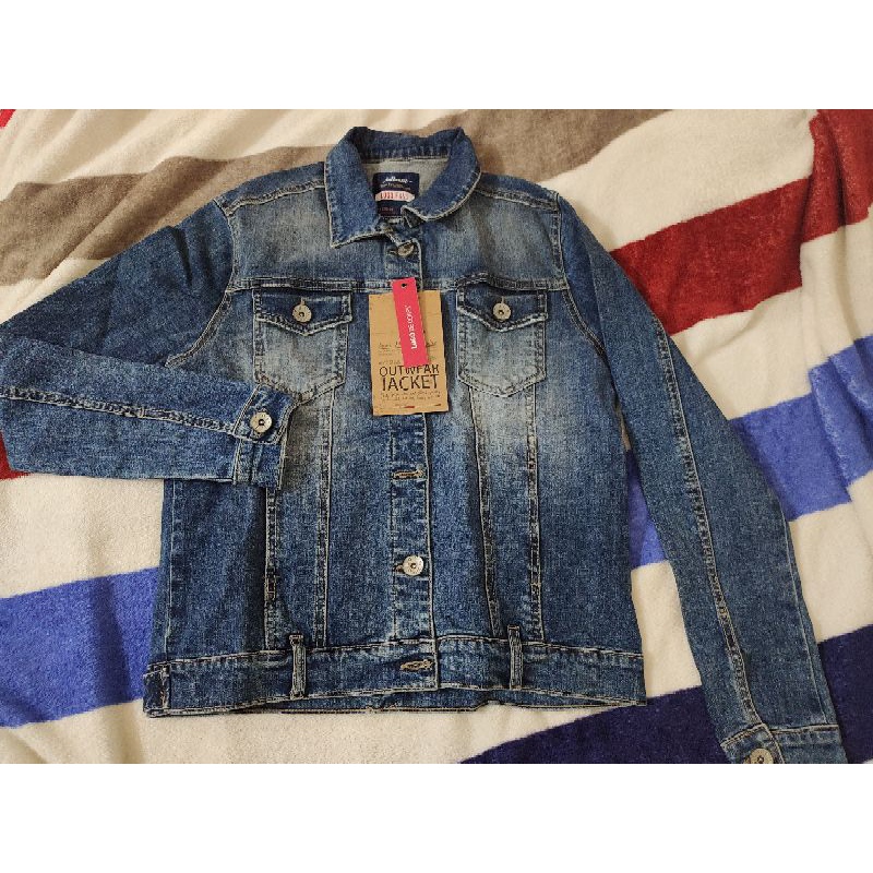 logo jeans jacket jaket wanita