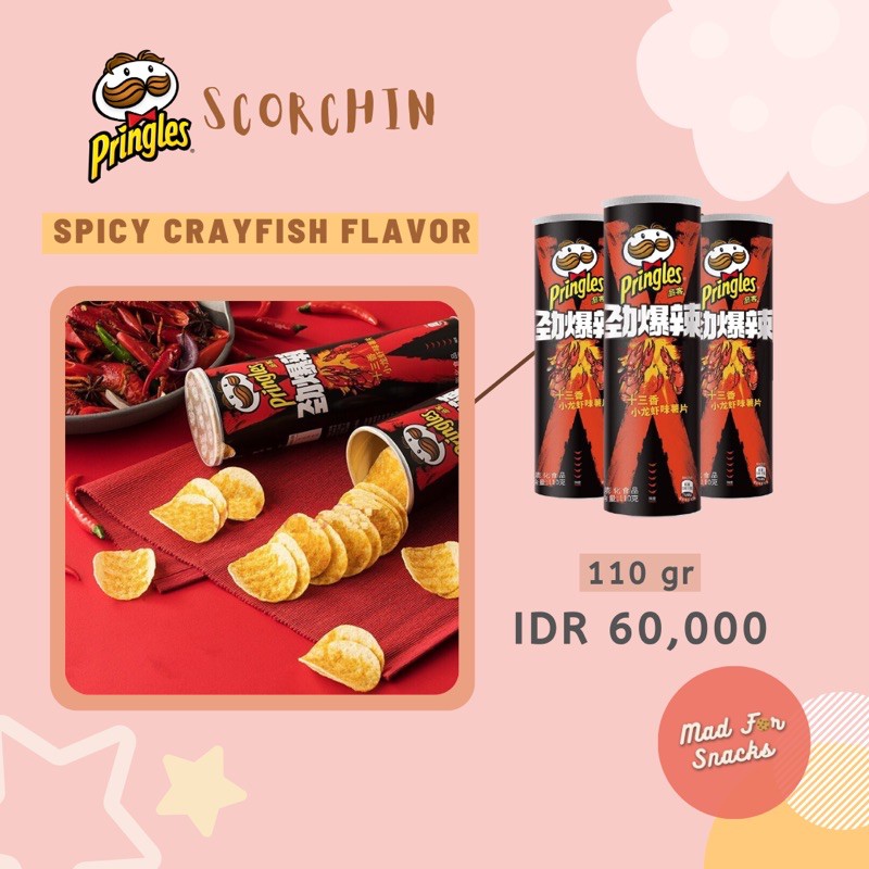 Pringles Scorchin Spicy Crayfish Flavor