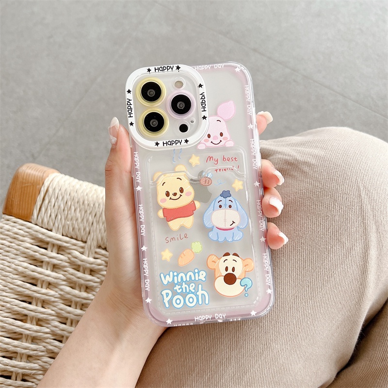 Soft Case Pelindung Lensa Transparan Desain Winnie the Pooh Untuk iPhone 12 13 Pro MAX 11 X XR XS MAX 7 8 Plus