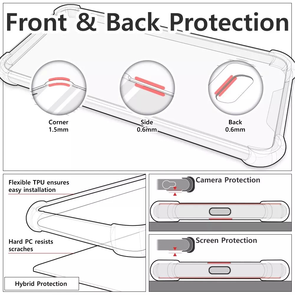 Case Crack Clear Infinix Hot 9 Anti Fall Shockproof Casing Tebal 1.5mm Free Tempered Glass Ceramic