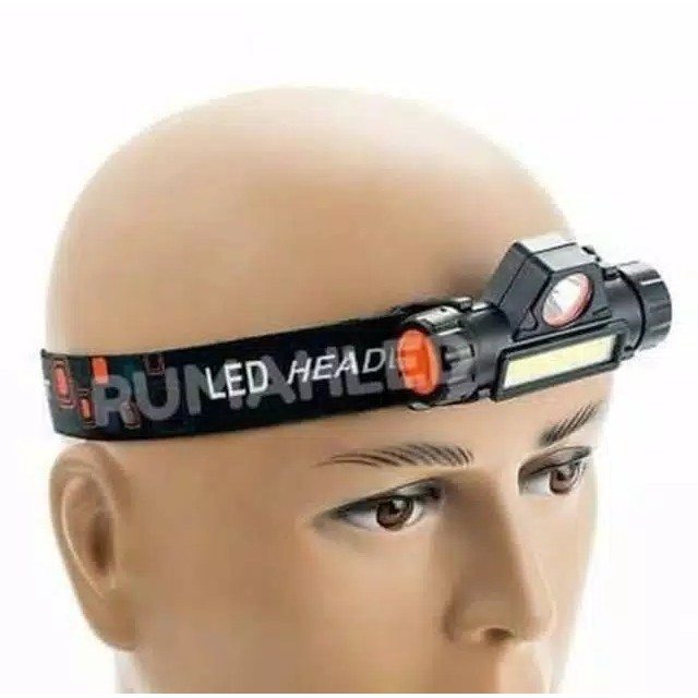 Senter kepala headlamp mitsuyama charger usb MS-1922