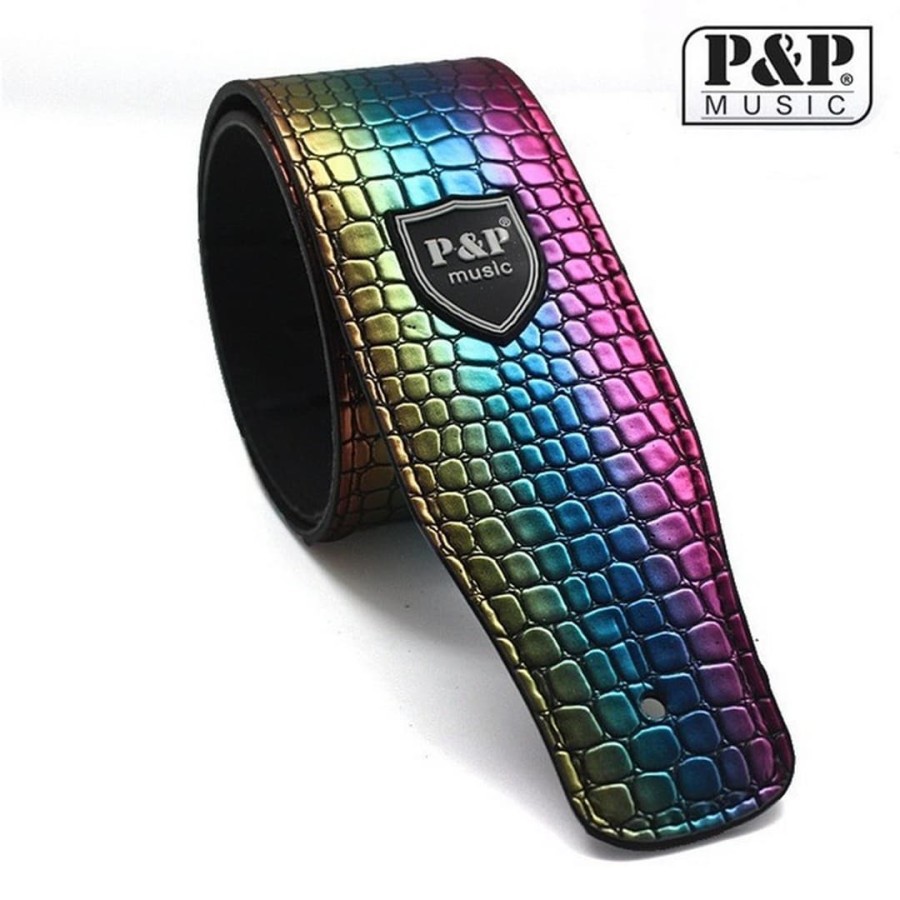 P&amp;P Music Strap Gitar Motif Kulit Ular PU Leather