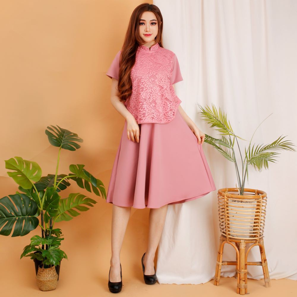 Kathryn collection #140, DRES SCUBA IMPORT PREMIUM KOMBINASI BRUKAT GLITER IMPORT