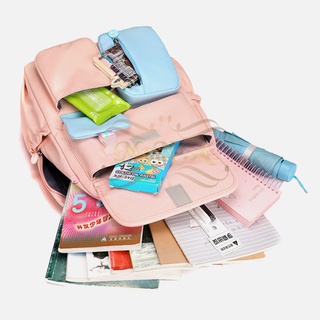 [MONA] *FREE GANTUNGAN* TAS SEKOLAH RANSEL ANAK SD/SMP/SMA CEWEK WARNA SOFT PASTEL CANTIK LUCU WATERPROOF (TAHAN AIR) M0180 - KUALITAS  IMPORT PREMIUM UNGU