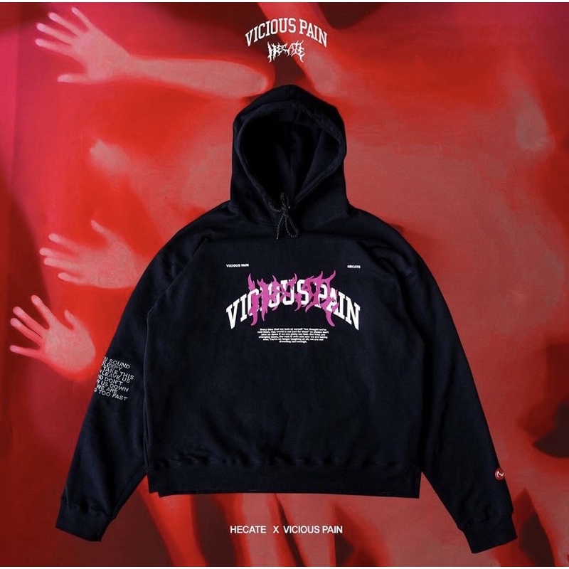 HOODIE HECATES X VICIOUS PAIN SIZE L