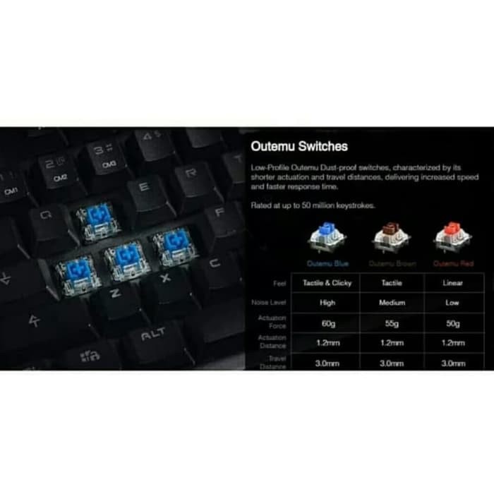 Tecware Phantom L 87 RGB Low Profile Mechanical Keyboard Outemu Blue or Brown or Red | Gaming Keyboard