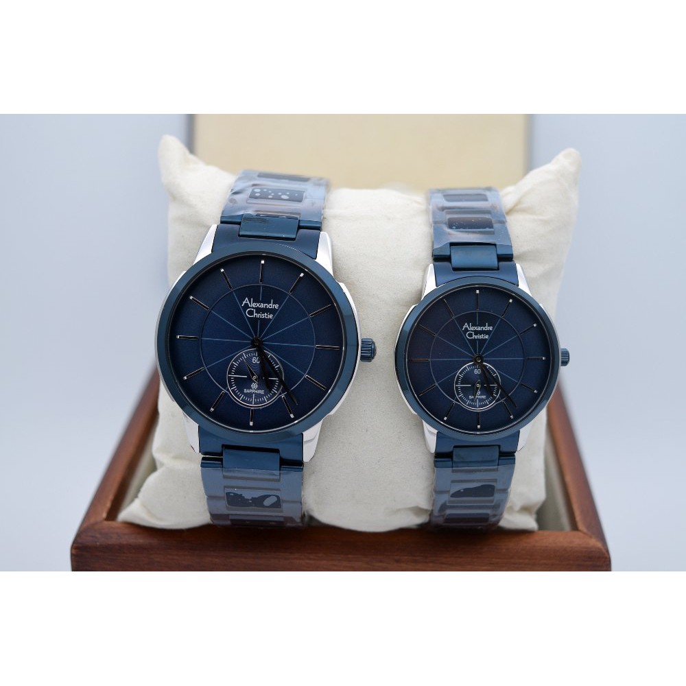 Alexandre Christie AC 8546 Silver Blue Couple Edition Original