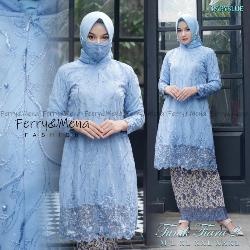 Setelan Tunik Tille Tiara 2 / Kebaya Tunik Solo / Kebaya Ld 130 / Set Tunik Busui