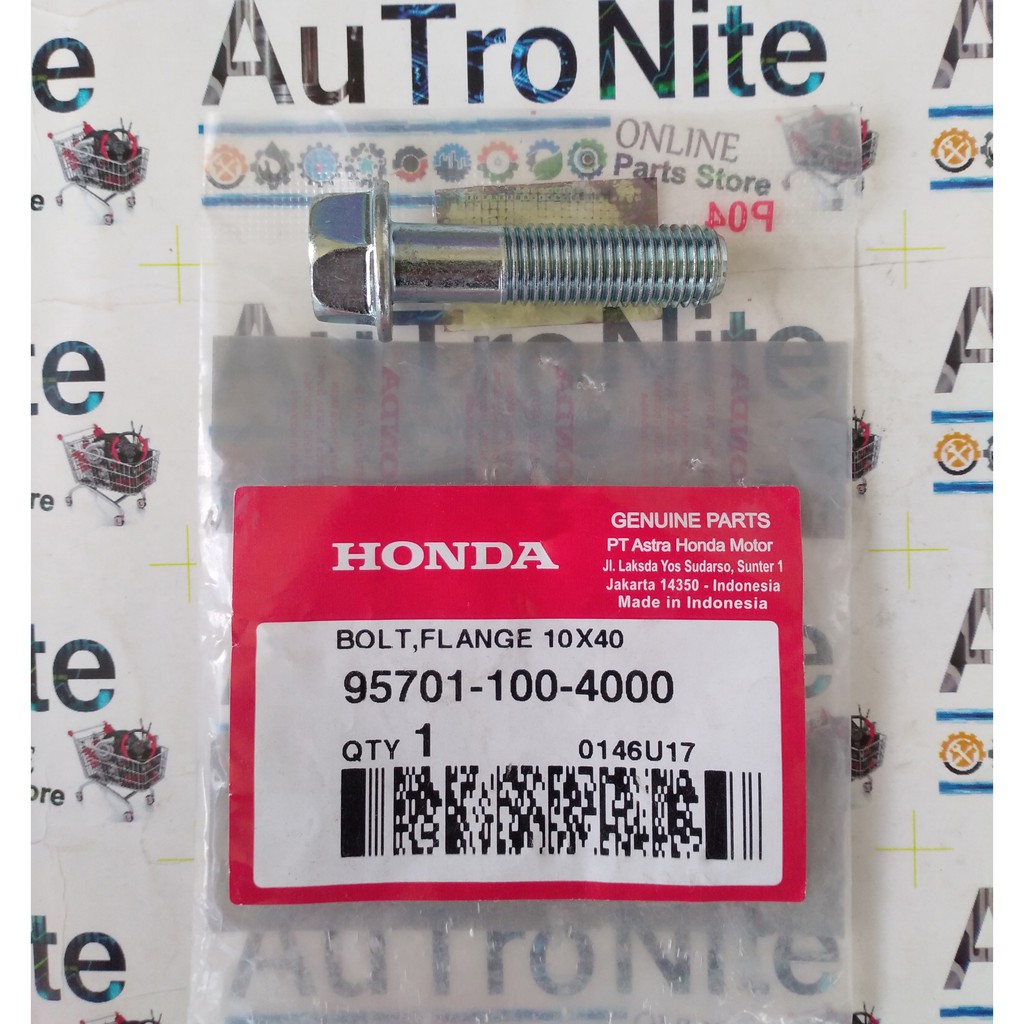 Baut Bolt Flange Silver kunci 14 ukuran 10x40 mm 95701-100-4000 Original Honda Genuine Parts