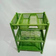 Rak piring susun plastik 3 susun tempat piring dan gelas