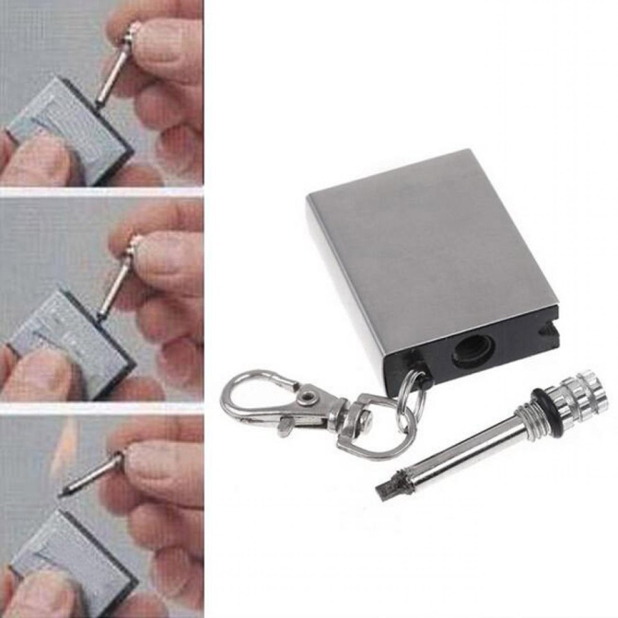 Gantungan Kunci Unik Korek Api Minyak Mancis Mini Kecil PERSEGI KOTAK - Key Chain LIghter