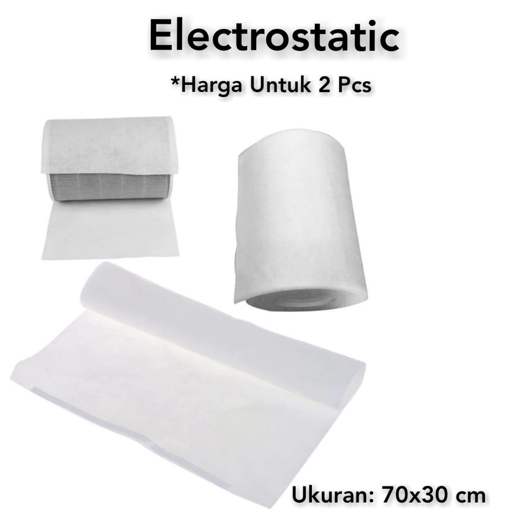 Filter HEPA Lembaran Penjernih Udara Cotton Electrostatic ukuran 70X30cm