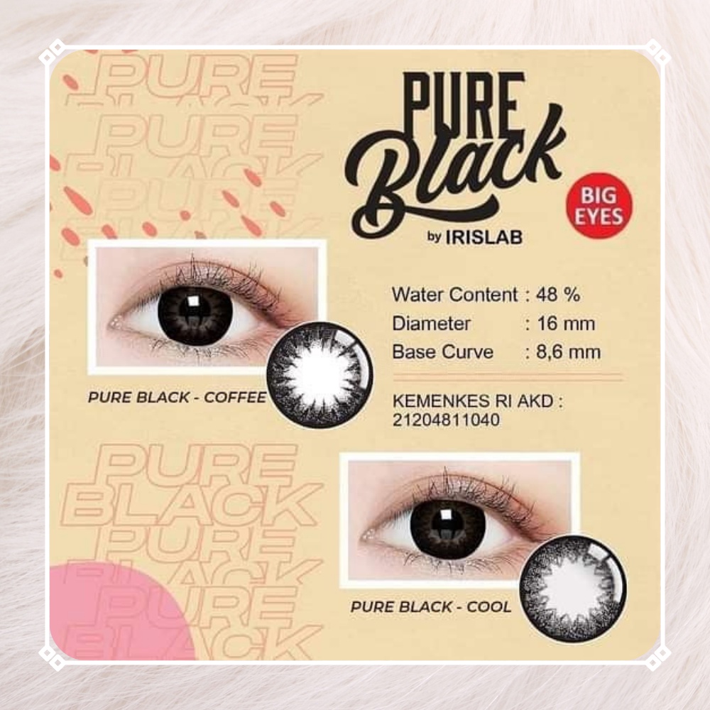 SOFTLENS PURE BLACK DIA. 16.00mm NORMAL &amp; MINUS | BIG EYES