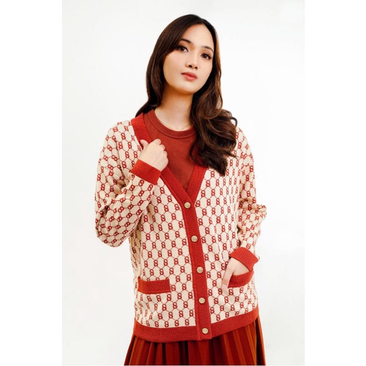 SIGNATURE MONOGRAM CARDIGAN - BENANG JARUM
