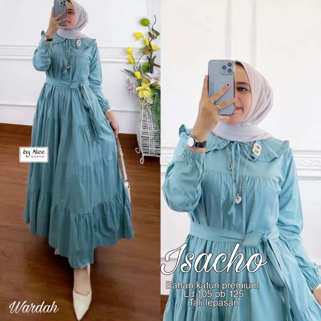 MIDI ISACHO/MAXI DRESS KEKINIAN/DRESS SIMPEL/DRESS MAXI TERBARU/DRESS MAXI MURAH SURABAYA