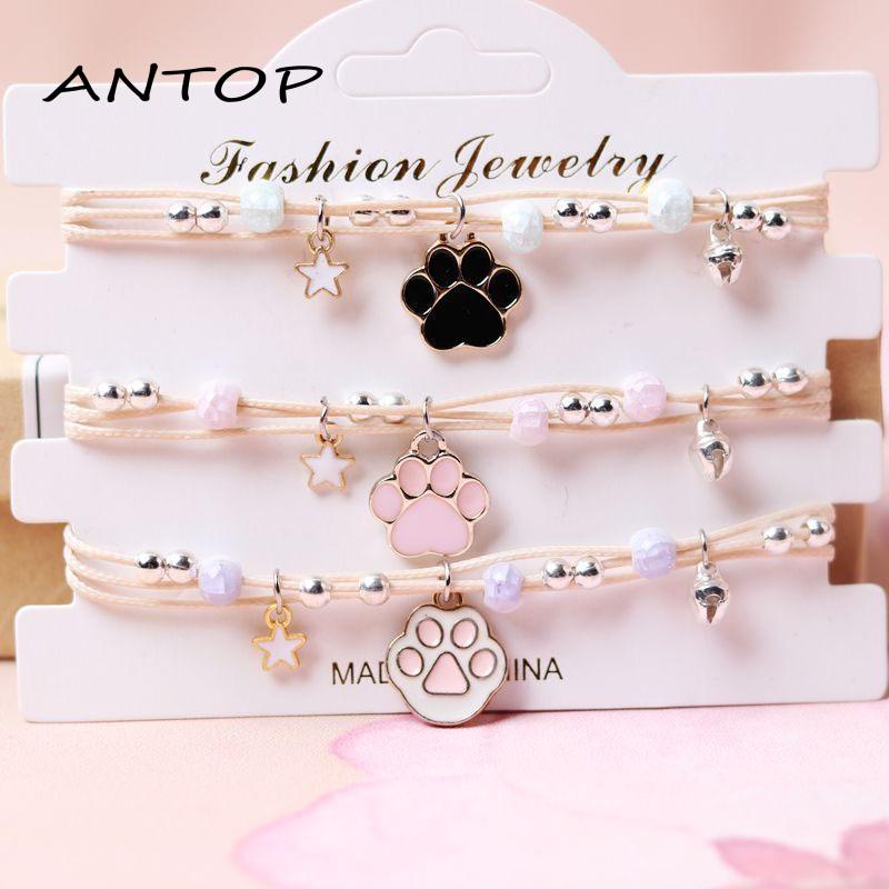 Gelang Wantia Korea Cakar Kucing Bahan Keramik Kartun Beruang Cakar Untuk Wanita Bracelet ANTOP