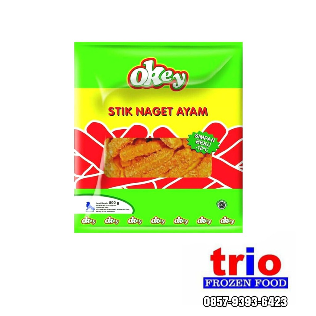 

Okey Nugget Ayam Stick 500gr / Naget Ayam Bentuk Stik