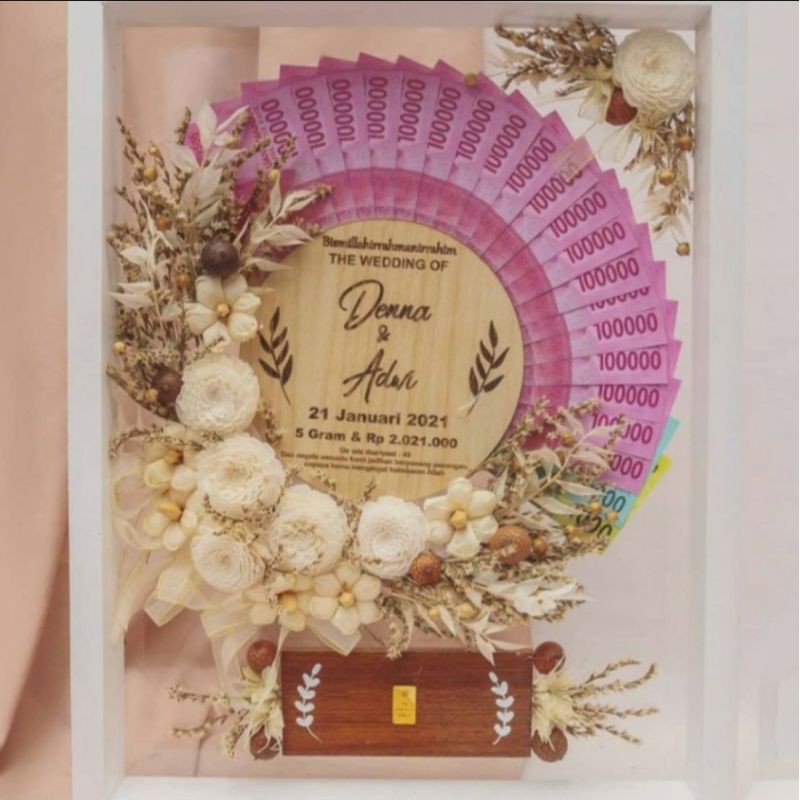 Jasa pembuatan Mahar / bingkai Mahar / hiasan maskawin / hiasan uang / bingkai kotak custom