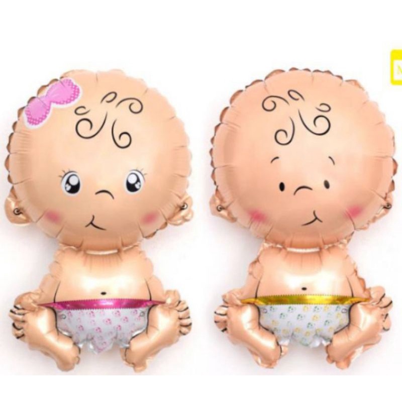 balon foil berbagai motif baby 40cm / bayi new born