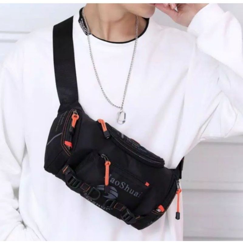 [COD] Tas Selempang Pria Import Tas Selempang Haoshuai 5130 US Waistbag Anti Air Waterproof