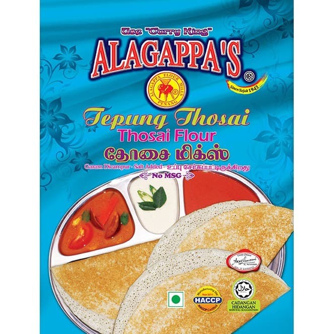 

PROMO [COD] ALAGAPPA'S THOSAI MIX FLOUR (Tepung untuk buat Thosai/Dosai/Dosa) 500g