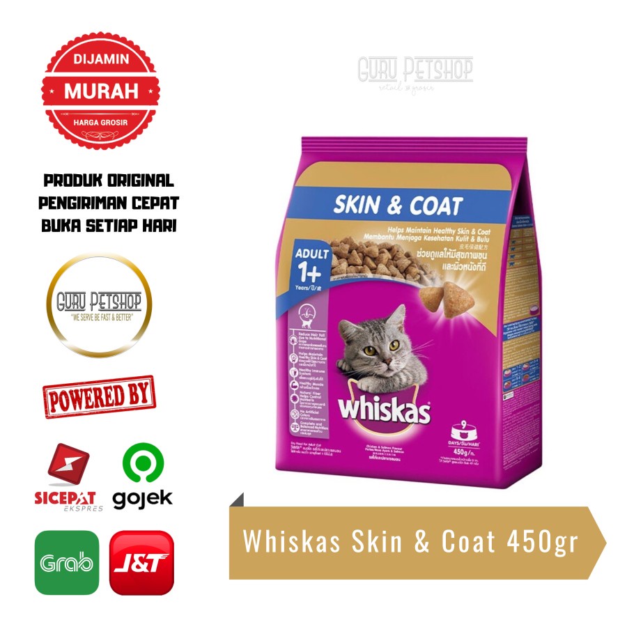 Whiskas Skin Coat 450gr Freshpack Chicken &amp; Salmon Adult 1+