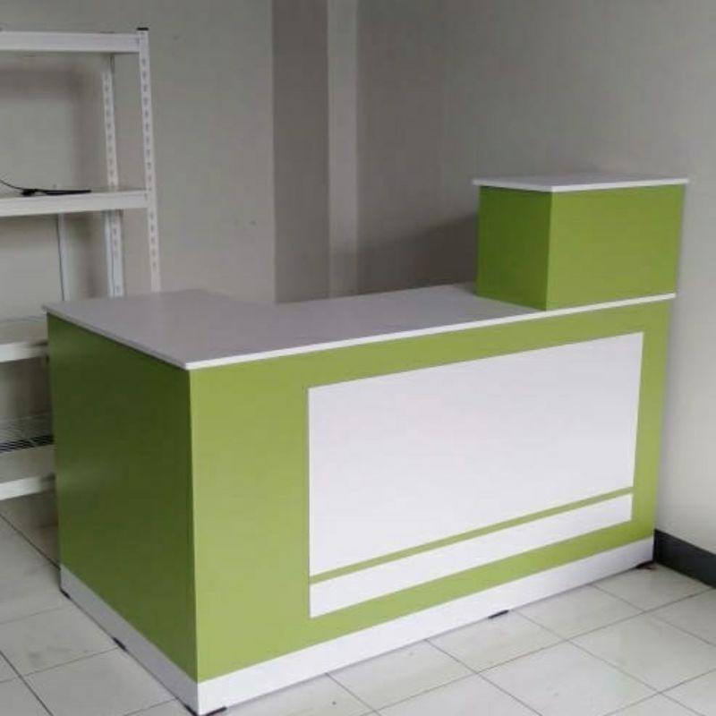 

Meja kasir model L banyak warna pilihan